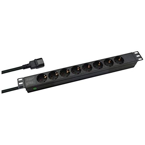 TOMA HELOS 19'' PROFESIONAL, 8-FACH, NEGRO, 2.0M, PARA USV (C14) 262836