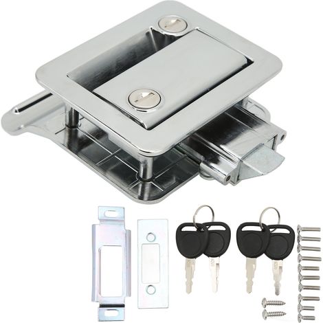 Verrou de sécurité intégré pour porte d'entrée de camping-car, en alliage d'aluminium chromé, pour caravane et camping-car.