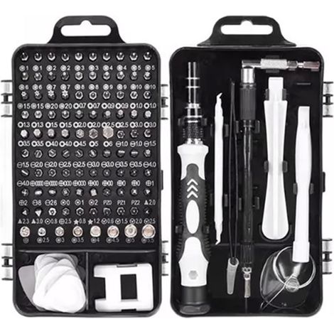 Kit de tournevis 115 en 1, embouts de précision pour réparation lunettes, PC et smartphone, outillage multifonction, lot complet d'accessoires (édition Mexique) (1/5)