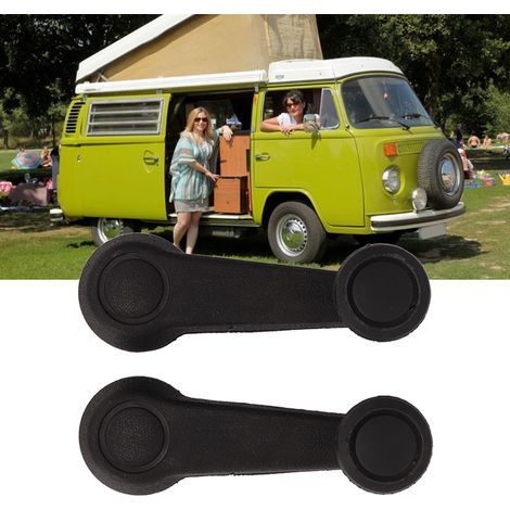 Les poignées de lève-vitres sont compatibles avec le VW T2 T25 TRANSPORTER CAMPER VAN 1979-1991 (vendues par paires) (QY-202302090) (1/5)