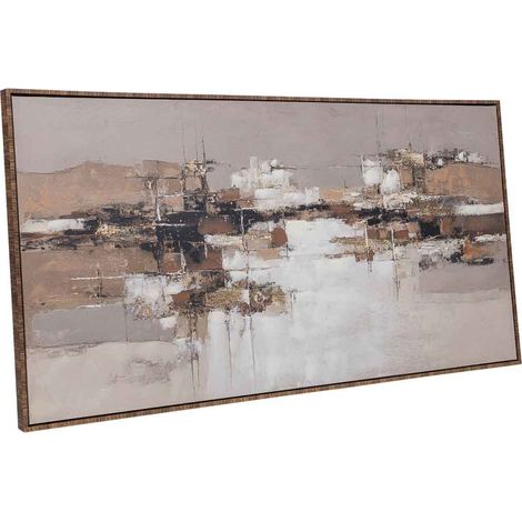 Cuadro pintado a mano con marco de madera rosa 143x4x73h cm (1/5)
