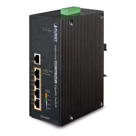 PLANET IGS-504HPT switch No administrado L2 Gigabit Ethernet (10/100/1000) Energía sobre Ethernet (PoE) Azul