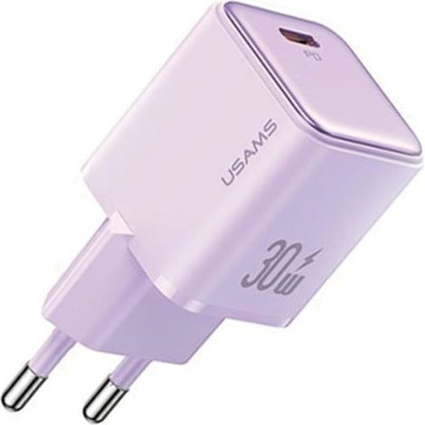 Caricabatterie Usams 1xUSB-C PD30W 3A (solo connettore) Ricarica rapida PD3.0 viola/viola Serie X-ron CC186TC03 (US-CC186) (1/5)