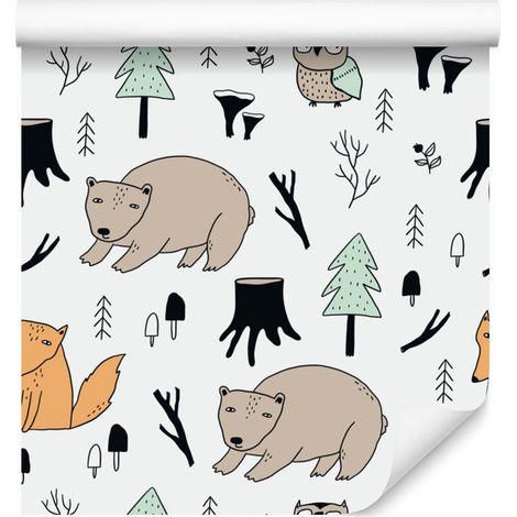 Splendido sfondo con animali del bosco per soggiorno e camera da letto, 50x1000 cm. (1/5)