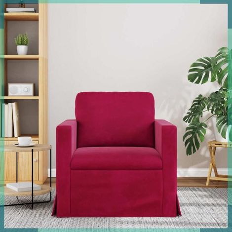42024409 Canapé Bordeaux 78 x 78 x 80 cm Velours (1/5)