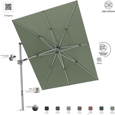 KNIRPS Hyperion Prestige Ampelschirm 330 x 240 cm Sonnenschirm Pendelschirm 7 Farbvarianten