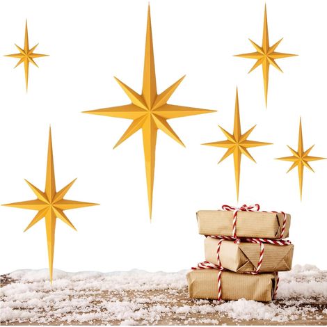 Lot de 6 décorations de Noël - Sculpture pour décoration murale - (1/5)