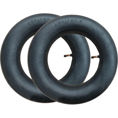 Lot de 2 chambres à air coudées 4,80/4,00-8 - Accessoires pour roue de brouette - Tuyau intérieur pour roue de diable - Tuyau standard de rechange (1/5)