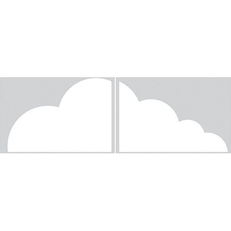 Stickers repositionnables - Tête de Lit Nuage Blanc (1/5)