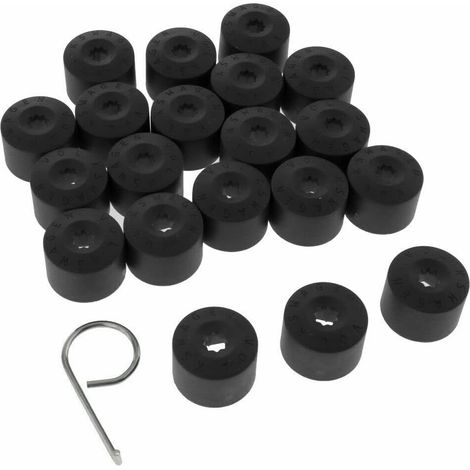 Lntyq 20pcs pour VW Golf Cache Boulon Jantes Voiture Ecrou de Roue Bouchon Noir