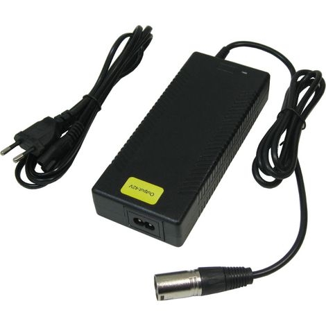 Trade-Shop Netzteil Ladegerät Ladekabel 42V 3A für 36V Akkus mit 18,5mm x 15,5mm 3pin XLR Anschluss Stecker für E-Bike Elektrofahrrad Pedelec Elektro Fahrrad Akkus zum Aufladen