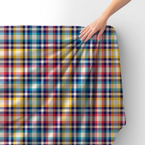 Royal Samt Stoff Polyester Zum Nähen - Motiv kariert 6