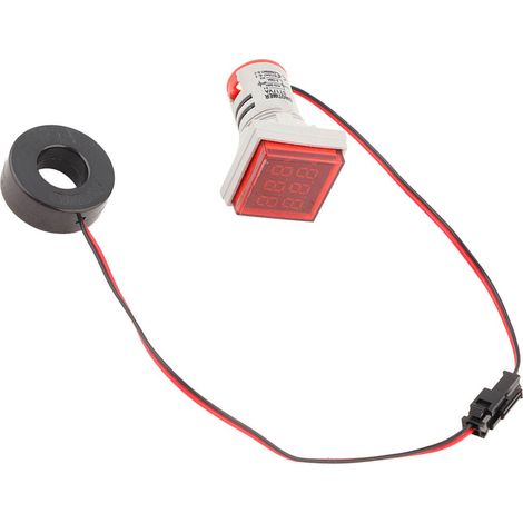 Ampèremètre LED numérique AC 0-100A, indicateur de tension/courant 22mm, rouge (1/5)
