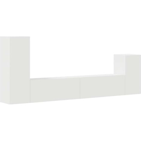 Maison Exclusive - Set di Mobili Porta TV 4 pz Bianco in Legno Multistrato (1/5)