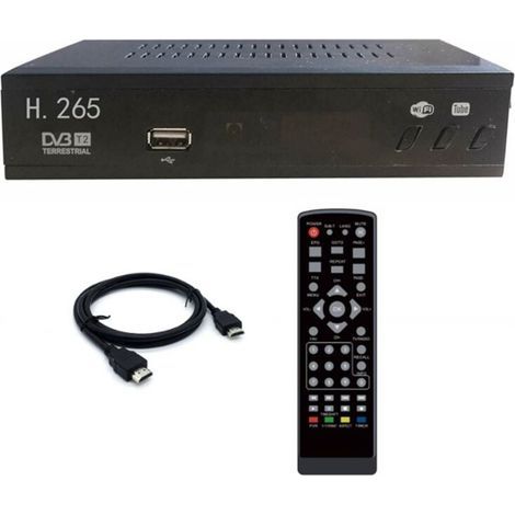 DVB T2 HEVC 265 Tuner TV Numérique DVB-T2 1080P Décodeur HD USB Récepteur Terrestre Prise UE (1/4)
