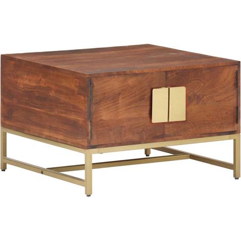 vidaXL Mesa de centro madera maciza de acacia marrón miel 67x67x45 cm (1/5)