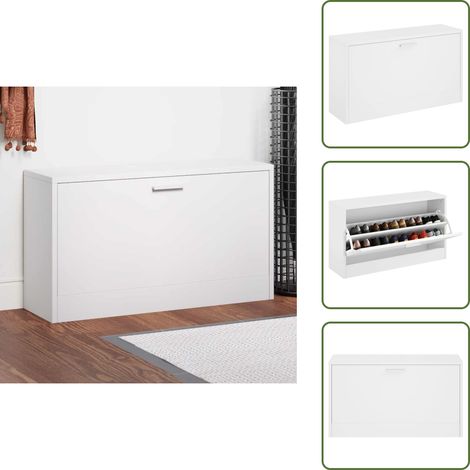 Schuhbank Weiß 80x24x45 cm - Schuhbank - Flurmöbel - Schuhschrank - Schuhregal - Weiße Schuhbank (1/5)