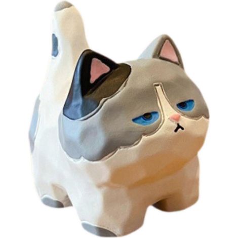 Figurine de chaton, mini-collection de figurines de chats, sculpture de chaton, statue de chat pour étagère, bureau, entrée, armoire, bureau pour la fête du printemps-4.8cmx3.3cmx4.6cm