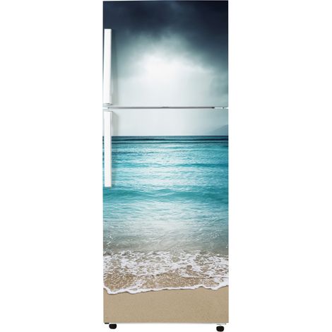 Stickers Frigo - Vue Mer - 65x150 cm - Idéal pour frigo 55x150 cm - Adhésif BRILLANT (1/2)