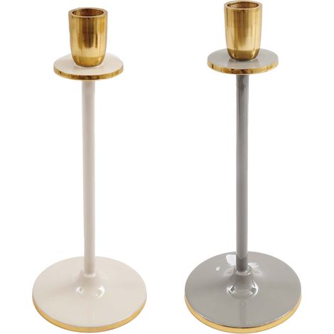 Bougeoir en aluminium 20 cm Tonal Irina (Lot de 2)