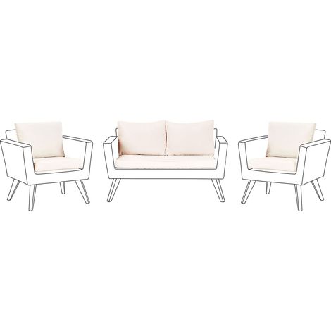 Set di copricuscini da esterno per sedile e schienale in bianco sporco Vittoria (1/5)
