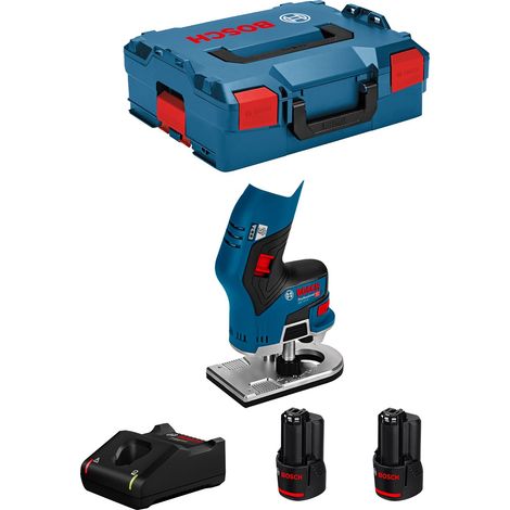 Bosch  Fresadora  de  cantos  a  batería  GKF  12V-8  12V  /  2x  3,0  Ah  batería  +  cargador  incl.  2x  fresas  en  L-Boxx  -  06016B0000