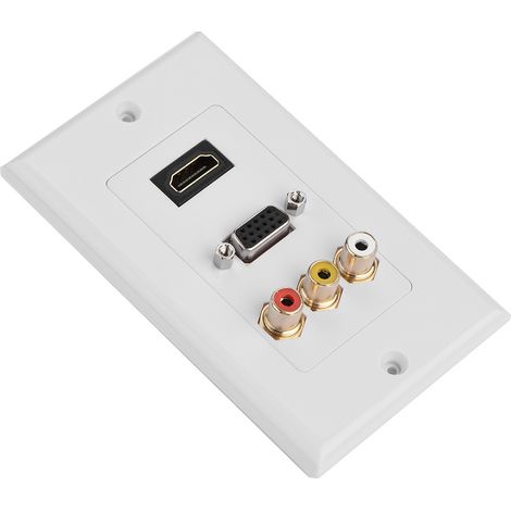 3-in-1-Multimedia-Panel mit HDMI-, VGA- und RCA-Anschlüssen sowie mehrstufigem Schutz – Netzstecker