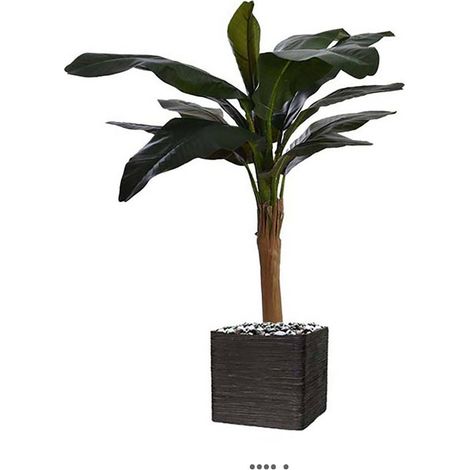 Bananier artificiel en pot 1 tronc feuillage large H 150 cm Vert - dimhaut: H 150 cm - couleur: Vert
