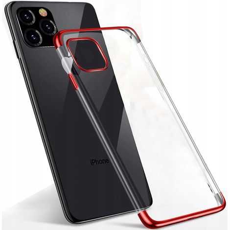 Cover trasparente in gel con cornice metallica per Samsung Galaxy A22 4G, colore rosso. (1/5)