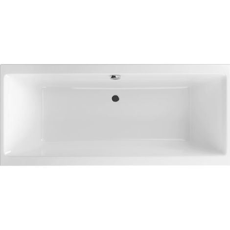 Excellent Baignoire Rectangulaire PRYZMAT - 180x80 cm - Blanc Brillant - Confort Optimal - Design Épuré (1/4)