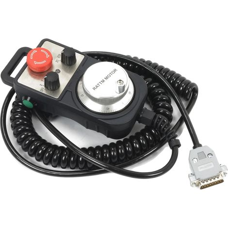 Control colgante CNC de 4 ejes MPG, parada de emergencia, montaje con base magnética, tipo conector. (1/2)