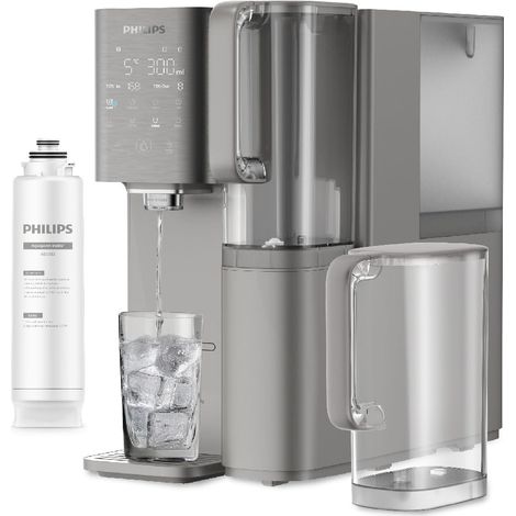 Philips Water Dispensador de agua por ósmosis inversa 7500: agua fría y caliente purificada al instante, minerales esenciales, filtración RO 6 en 1, 110 contaminantes reducidos, UV-C, 2000 L