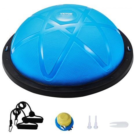 Halb-Gymnastikball-Trainer, 23 Zoll Balance-Ball-Trainer, 660 lbs Tragkraft Stabilitätsball, Yoga-Ball mit Widerstandsbändern und Pumpe, Kraft-Fitnessball für das Heim-Fitnessstudio, Ganzkörpertrainin (1/5)