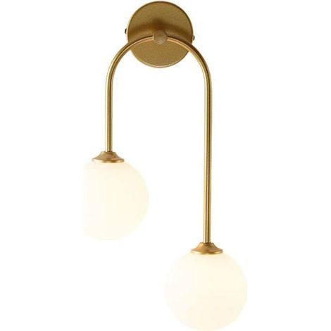 Lampe Murale Décorative en Forme de Globe en Verre à 2 Lampes AC90-240 pour Chambre à Coucher, Salon, Salle à Manger, Lumière Blanche (1/4)