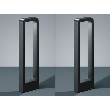 LED Sockelleuchte 2er Set Anthrazit Höhe 50cm IP54 - Außenleuchten Wegeleuchten (1/5)