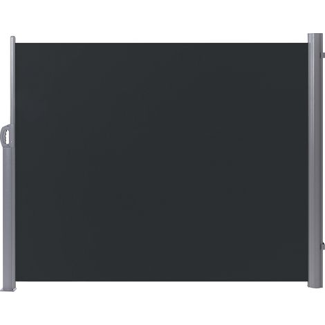 Toldo vela lateral gris oscuro poliéster estructura de aluminio pantalla de tela 160 x 300 cm retráctil Dorio