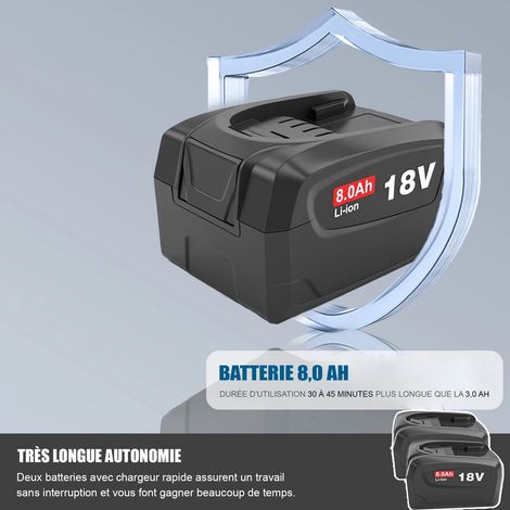 Batterie de rechange 18 V 8 000 mAh PBA lithium-ion compatible Bosch chargeurs AL18XXCV (1/5)
