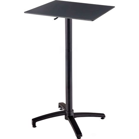 Table haute de terrasse 60x60 cm inclinable stratifié noir