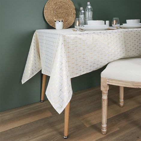 Nappe motif géométrique doré 140x250cm (1/5)