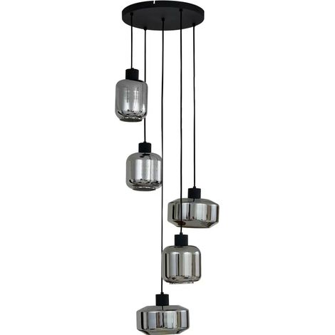 [GEBRAUCHT] Lindby Hängeleuchte Hildur Hängelampe Deckenlampe ø 22/16/13,5 Cm Rauchgrau Glas B-Ware (1/2)