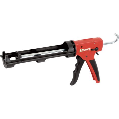Ribimex Pistola per Silicone e Sigillanti Professionale Serie Pro, in Plastica Leggera e Resistente, Adatta a Mastice, Acrilico, Poliuretano e Colla, Sistema Anti-Goccia, Accessori Inclusi - PRPSMCPRO (1/7)