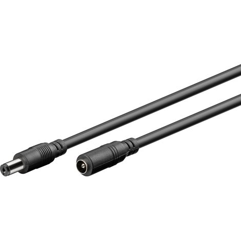 Câble adaptateur DC GOOBAY 2,1 mm, fiche DC vers coupleur DC, noir, 5 m (1/5)