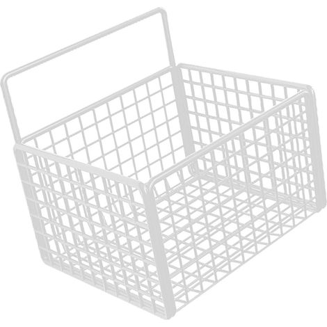 Panier de rangement mural adhésif en fil métallique, sans perçage, pour cuisine, garde-manger et salle de bain (blanc). (1/5)