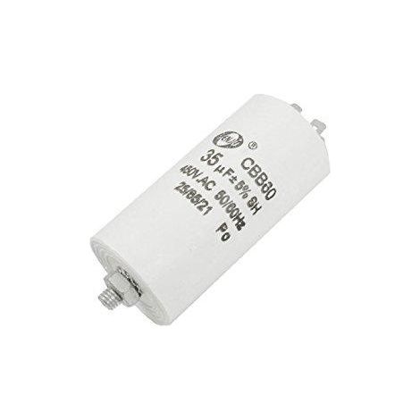 Condensateur moteur 35µF 450VAC – Dimensions 45x95mm – Température -25ºC à 85ºC – Fixation M8 pour démarrage moteur - Ct35mf450v