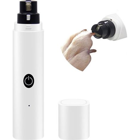 Lima de uñas eléctrica para mascotas, Cortauñas, Tijeras, Recargable, Inalámbrica, Lima de uñas para perros, gatos y otros animales, Blanca (1/5)