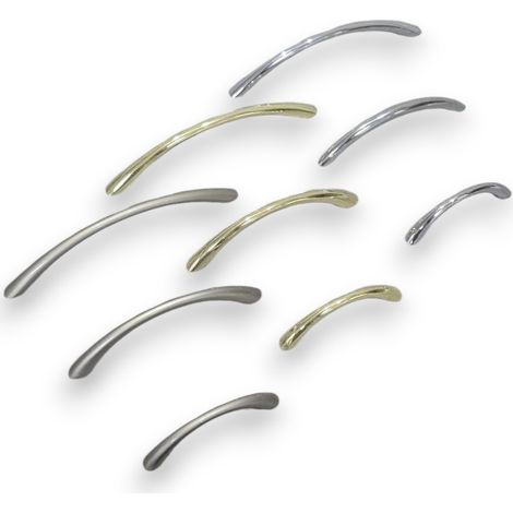 MANIGLIETTA PER MOBILI MANIGLIA MANIGLIE ORO CROMO LUCIDO SATINATO MM 64 96 128 - Colore: Cromo Lucido - Taglia: 64mm (1/5)