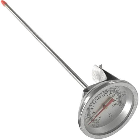Thermomètre à café en acier inoxydable portable pour mousse de lait, boissons, chocolat, viande, cuisson et barbecue (1/5)