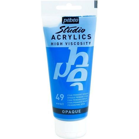 Peinture Acrylique - Pébéo - Studio - Cyan Primaire - 100 ml - Satiné