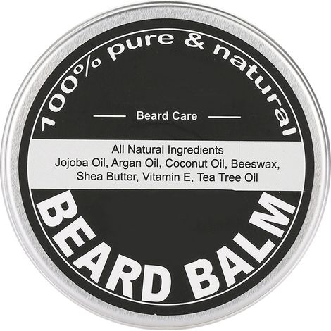 Baume coiffant barbe homme 60g, cire hydratante moustache, soin rasage revitalisant (1/5)