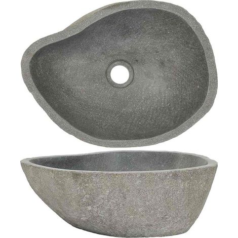 Lavabo ovalado piedra de río (37-46)x(29-36) cm vidaXL (1/10)